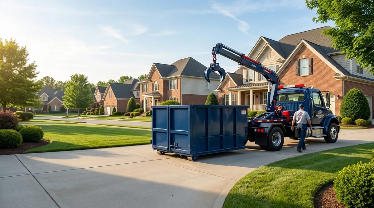 Construction dumpster on an Owensboro job site